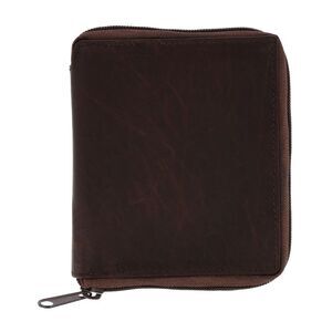 CTM Men's Leather Zip-Around European Wallet